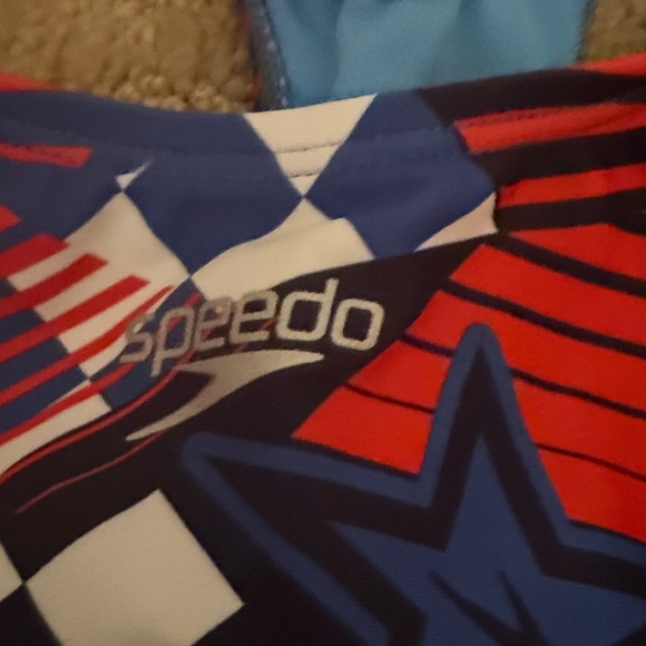 Speedo Red and Blue Star Swimsuit - Picture 2 of 3